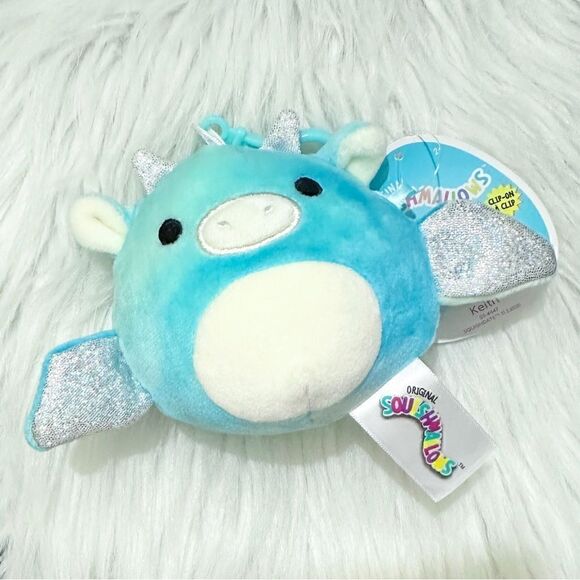 Squishmallows Keith the Dragon Clip New with Tags 3.5” Collectible Plushie - Picture 1 of 3